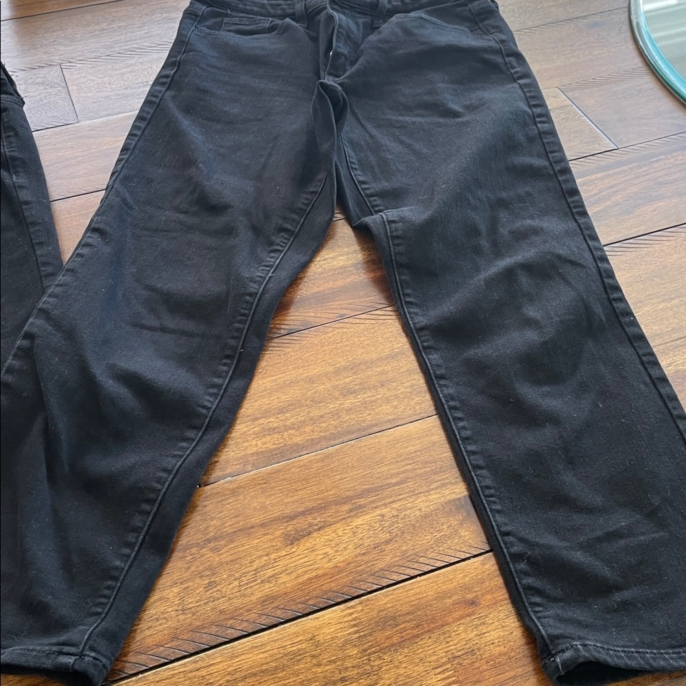 2 Universal Thread black high rise slim straight denim jeans size 4/27S & 4/27R - Picture 5 of 16